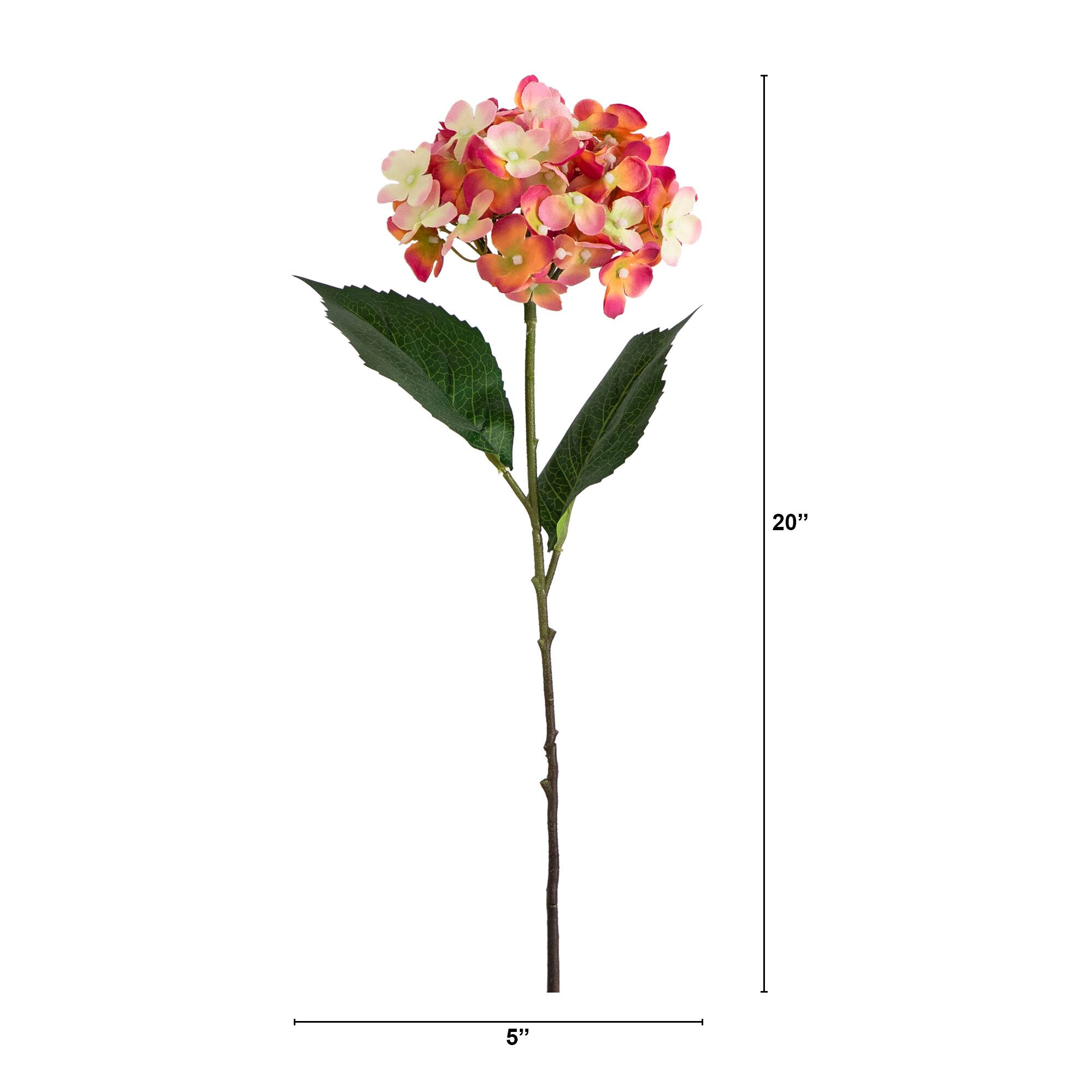20" Pink Hydrangea Flower Stems, 3ct.